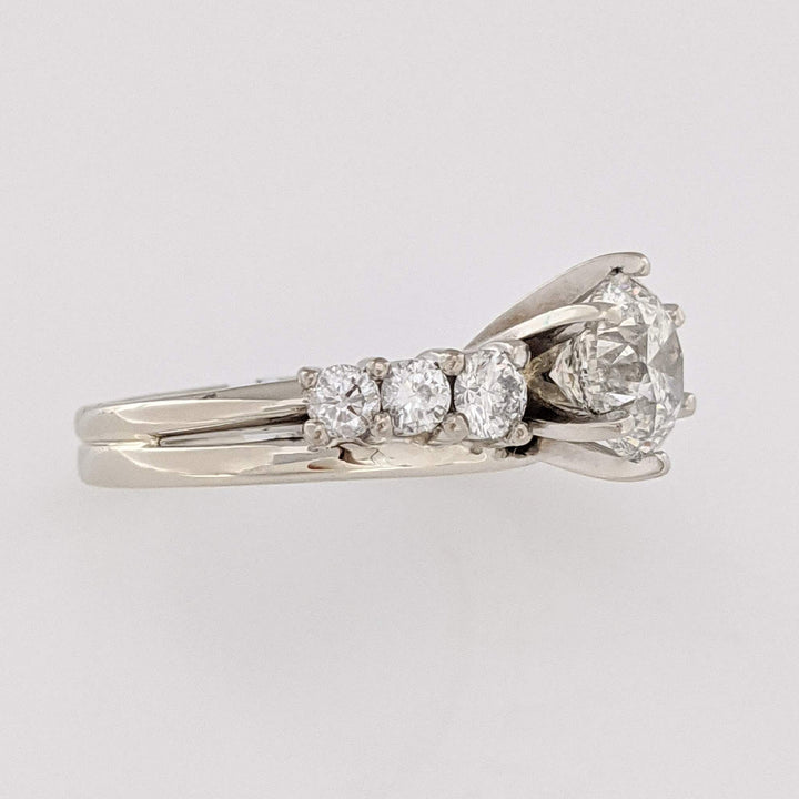 14K WHITE 2.28 CARAT TOTAL WEIGHT I1 I DIAMOND ROUND (7) ESTATE RING/ WRAP SET 5.9 GRAMS