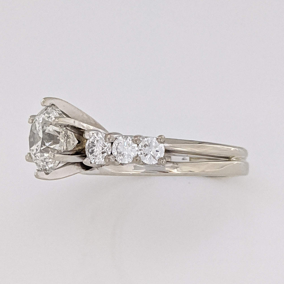 14K WHITE 2.28 CARAT TOTAL WEIGHT I1 I DIAMOND ROUND (7) ESTATE RING/ WRAP SET 5.9 GRAMS