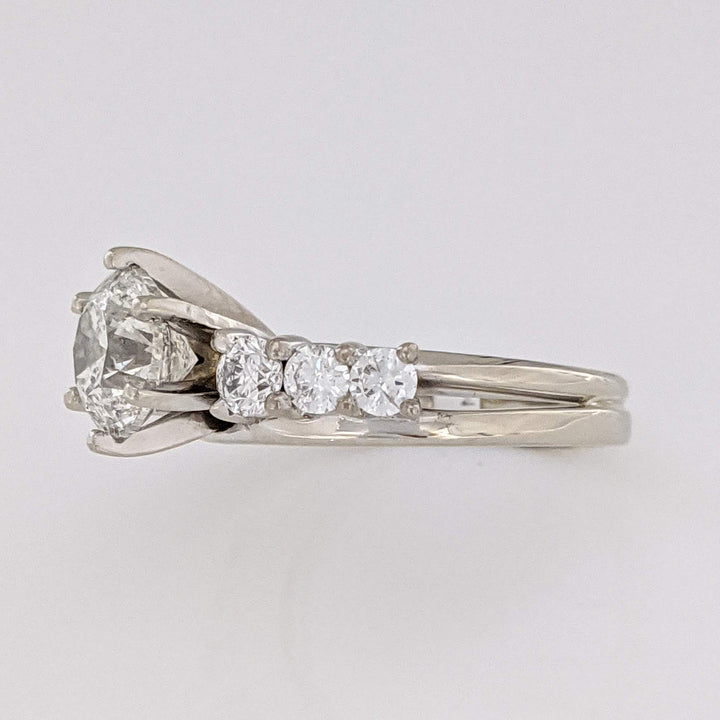 14K WHITE 2.28 CARAT TOTAL WEIGHT I1 I DIAMOND ROUND (7) ESTATE RING/ WRAP SET 5.9 GRAMS