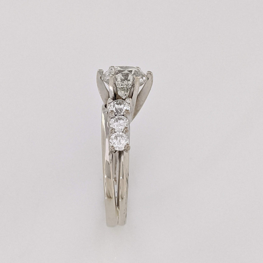 14K WHITE 2.28 CARAT TOTAL WEIGHT I1 I DIAMOND ROUND (7) ESTATE RING/ WRAP SET 5.9 GRAMS