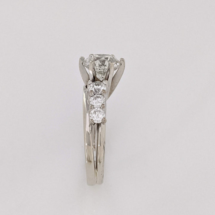14K WHITE 2.28 CARAT TOTAL WEIGHT I1 I DIAMOND ROUND (7) ESTATE RING/ WRAP SET 5.9 GRAMS