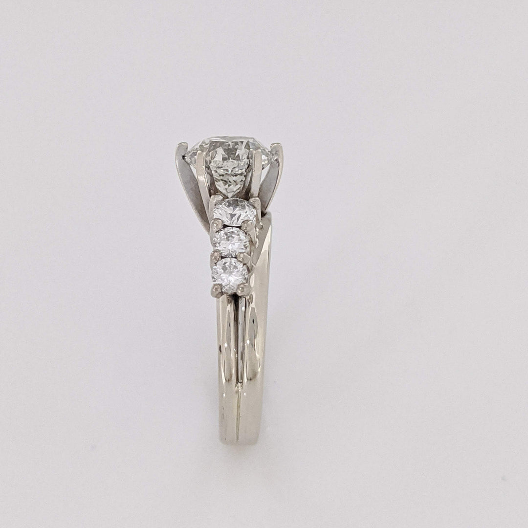 14K WHITE 2.28 CARAT TOTAL WEIGHT I1 I DIAMOND ROUND (7) ESTATE RING/ WRAP SET 5.9 GRAMS