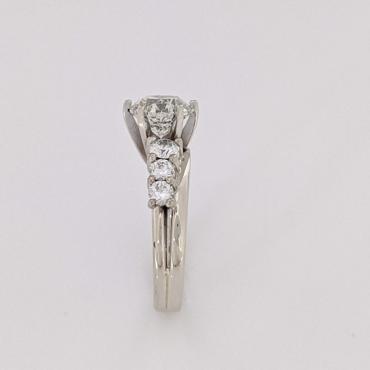 14K WHITE 2.28 CARAT TOTAL WEIGHT I1 I DIAMOND ROUND (7) ESTATE RING/ WRAP SET 5.9 GRAMS