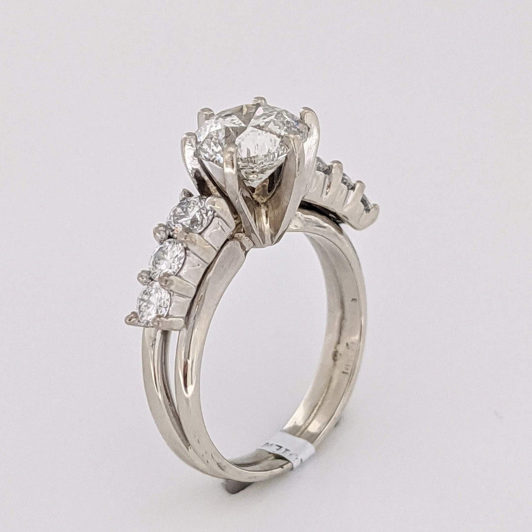 14K WHITE 2.28 CARAT TOTAL WEIGHT I1 I DIAMOND ROUND (7) ESTATE RING/ WRAP SET 5.9 GRAMS