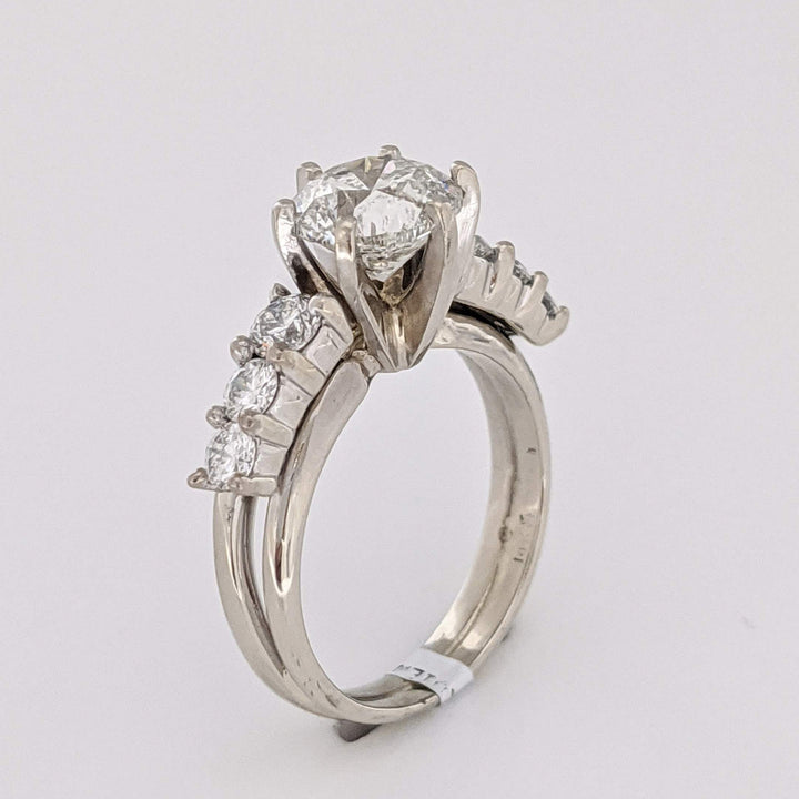 14K WHITE 2.28 CARAT TOTAL WEIGHT I1 I DIAMOND ROUND (7) ESTATE RING/ WRAP SET 5.9 GRAMS