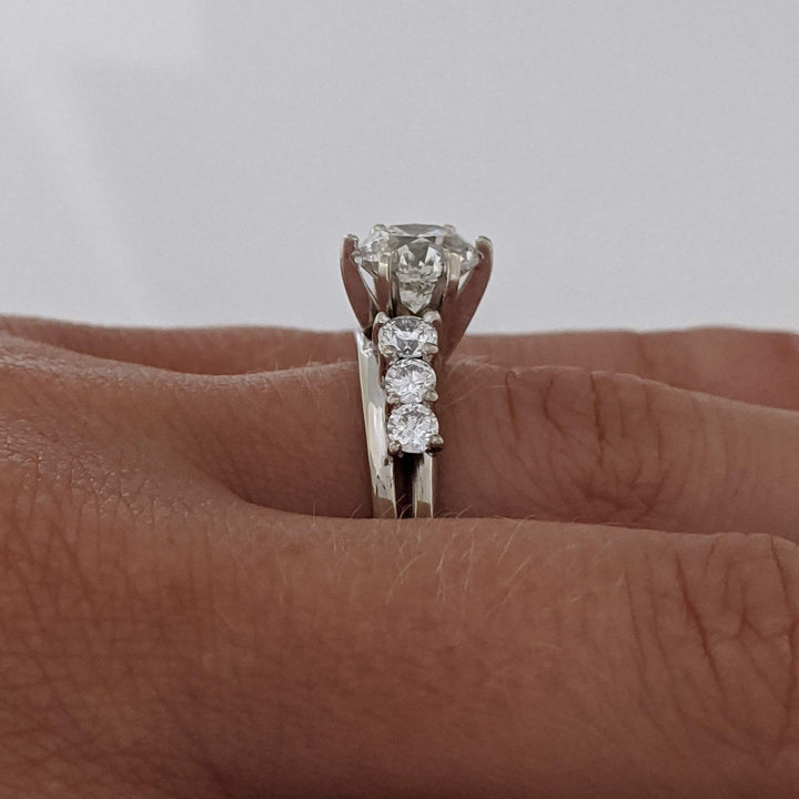 14K WHITE 2.28 CARAT TOTAL WEIGHT I1 I DIAMOND ROUND (7) ESTATE RING/ WRAP SET 5.9 GRAMS