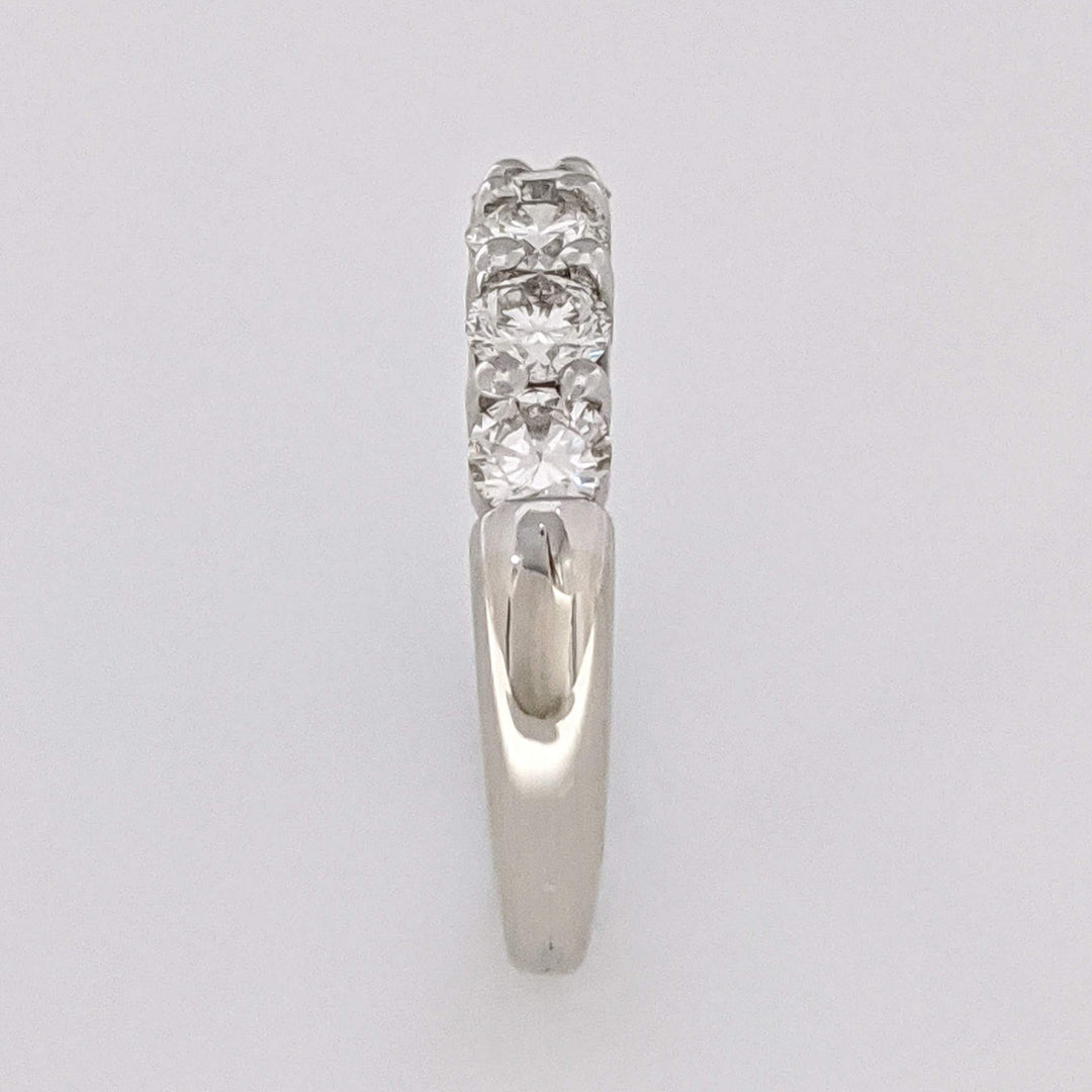 14K WHITE .98 CARAT TOTAL WEIGHT VS K DIAMOND ROUND (5) ESTATE PRONG BAND 4.4 GRAMS