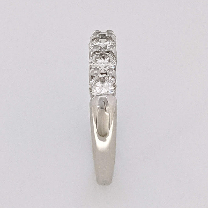 14K WHITE .98 CARAT TOTAL WEIGHT VS K DIAMOND ROUND (5) ESTATE PRONG BAND 4.4 GRAMS