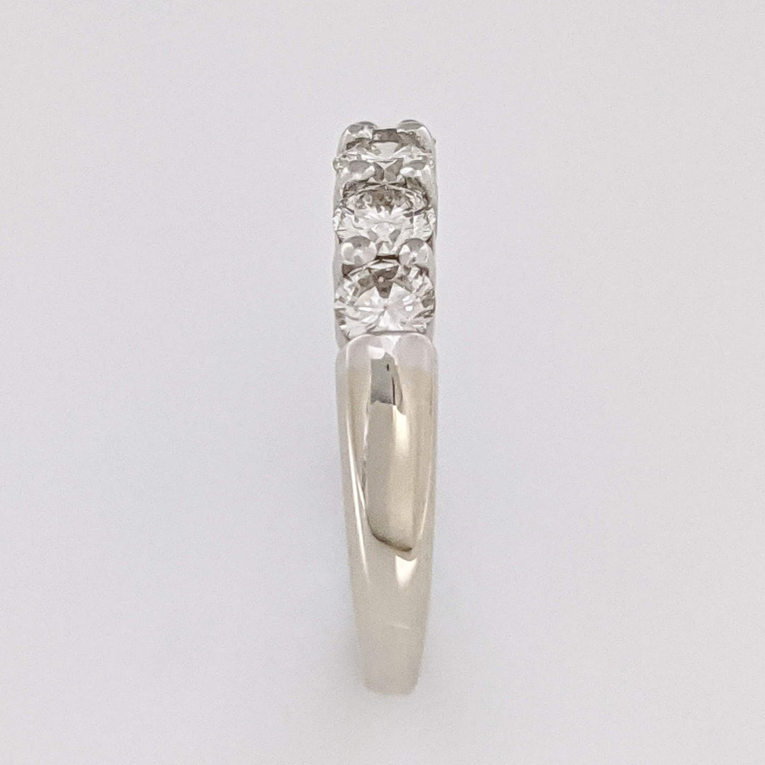 14K WHITE .98 CARAT TOTAL WEIGHT VS K DIAMOND ROUND (5) ESTATE PRONG BAND 4.4 GRAMS
