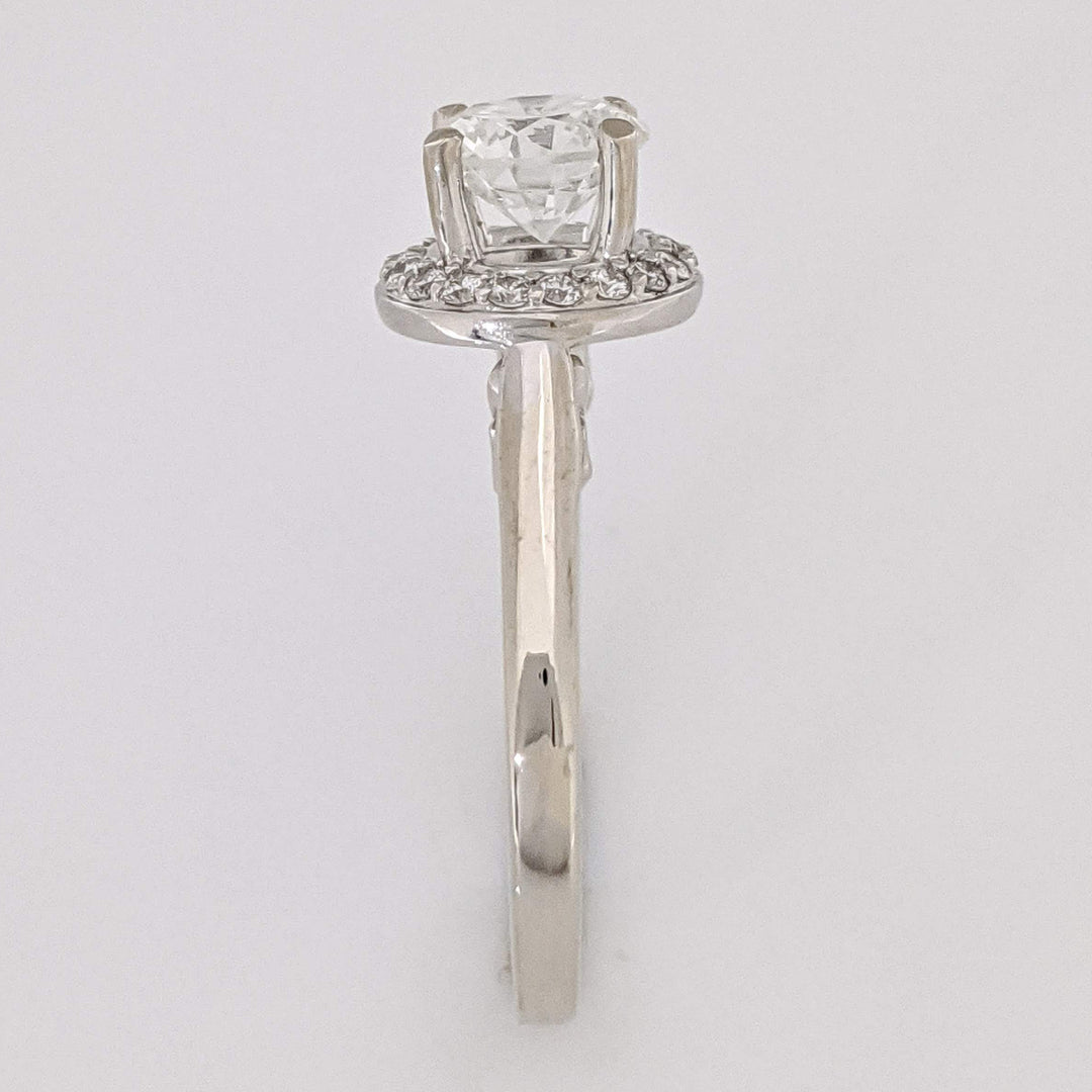 14K WHITE 1.40 CARAT TOTAL WEIGHT VS2 H DIAMOND ROUND (19) ESTATE HALO RING 4.3 GRAMS