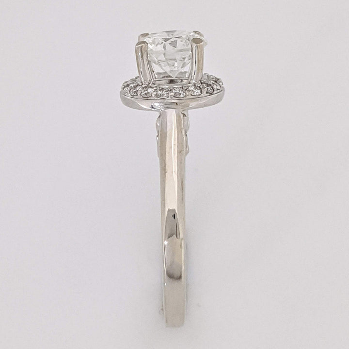 14K WHITE 1.40 CARAT TOTAL WEIGHT VS2 H DIAMOND ROUND (19) ESTATE HALO RING 4.3 GRAMS