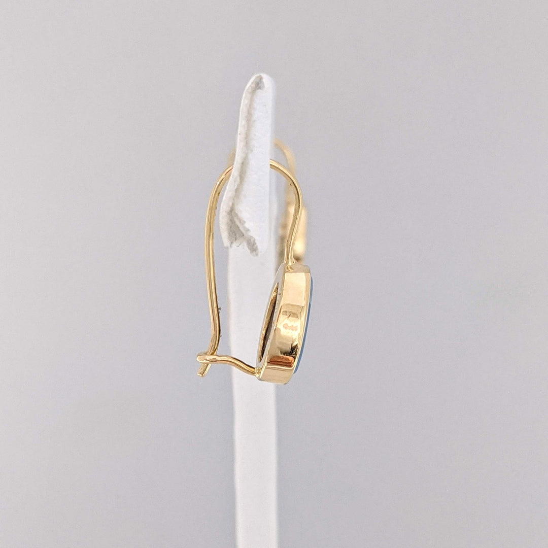 14K DOUBLET OPAL PEAR 5X8 HOOK DANGLE ESTATE EARRINGS 2.3 GRAMS