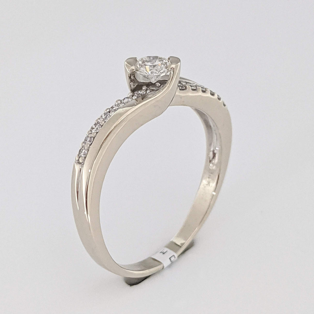 14K .48 CARAT TOTAL WEIGHT I1 H DIAMOND ROUND (16) BYPASS ESTATE RING 4.3 GRAMS