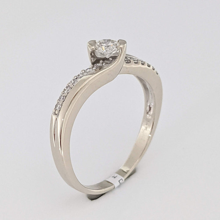 14K .48 CARAT TOTAL WEIGHT I1 H DIAMOND ROUND (16) BYPASS ESTATE RING 4.3 GRAMS