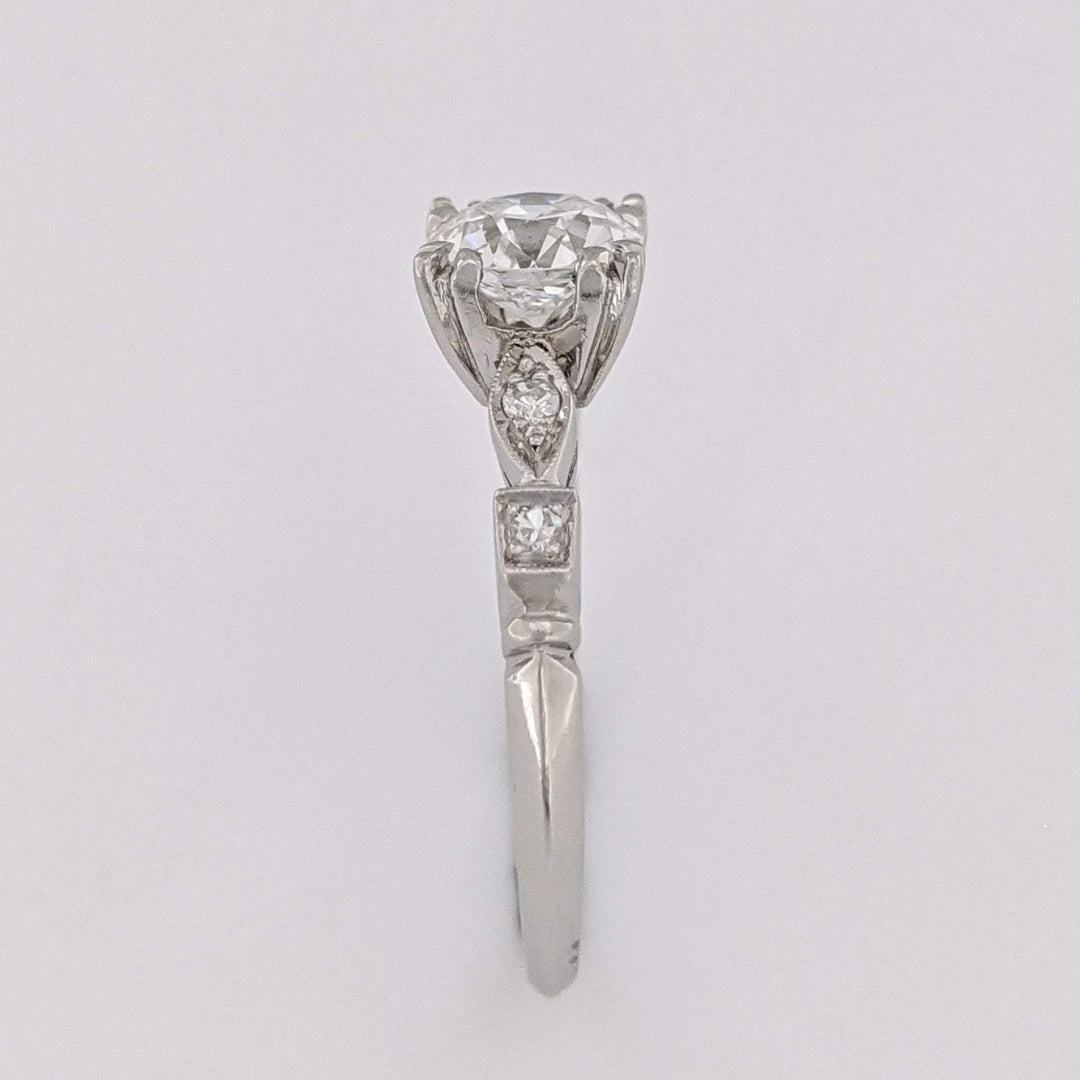 PLATINUM .83 CARAT TOTAL WEIGHT VS2 H DIAMOND ROUND (5) ESTATE RING 3.0 GRAMS