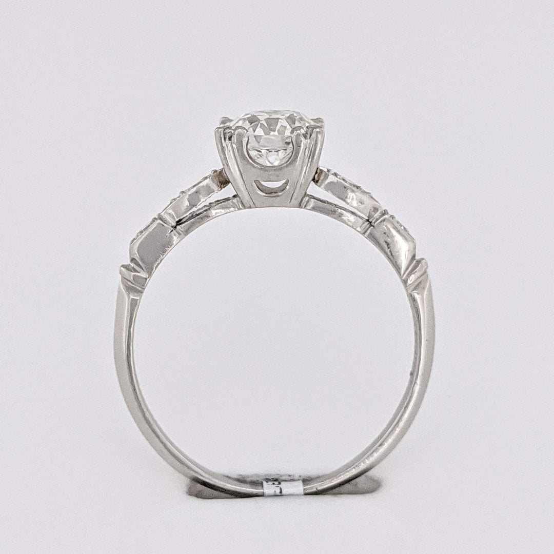 PLATINUM .83 CARAT TOTAL WEIGHT VS2 H DIAMOND ROUND (5) ESTATE RING 3.0 GRAMS
