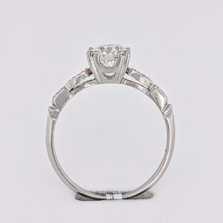 PLATINUM .83 CARAT TOTAL WEIGHT VS2 H DIAMOND ROUND (5) ESTATE RING 3.0 GRAMS