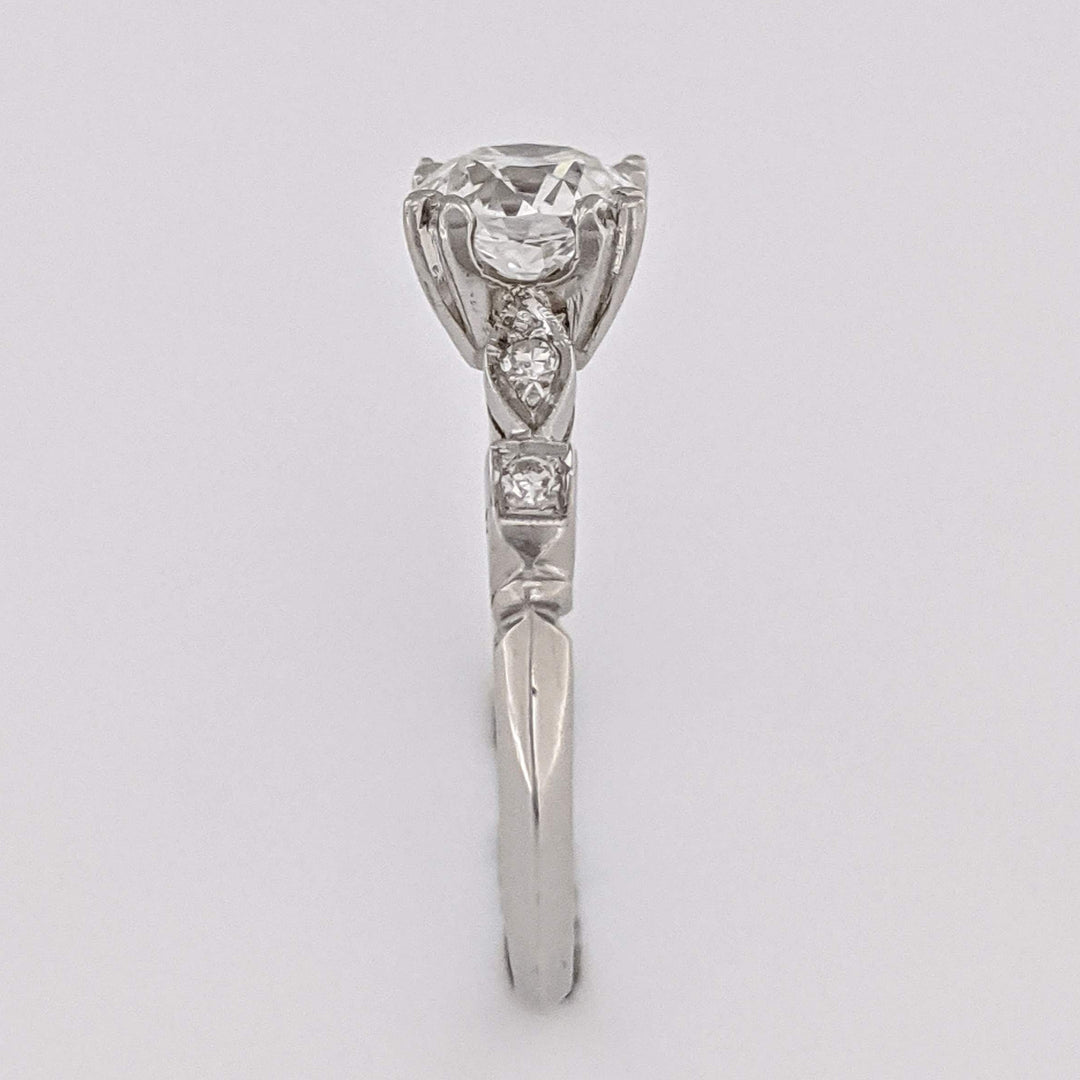 PLATINUM .83 CARAT TOTAL WEIGHT VS2 H DIAMOND ROUND (5) ESTATE RING 3.0 GRAMS