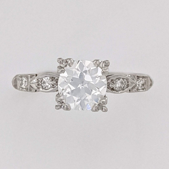 PLATINUM .83 CARAT TOTAL WEIGHT VS2 H DIAMOND ROUND (5) ESTATE RING 3.0 GRAMS