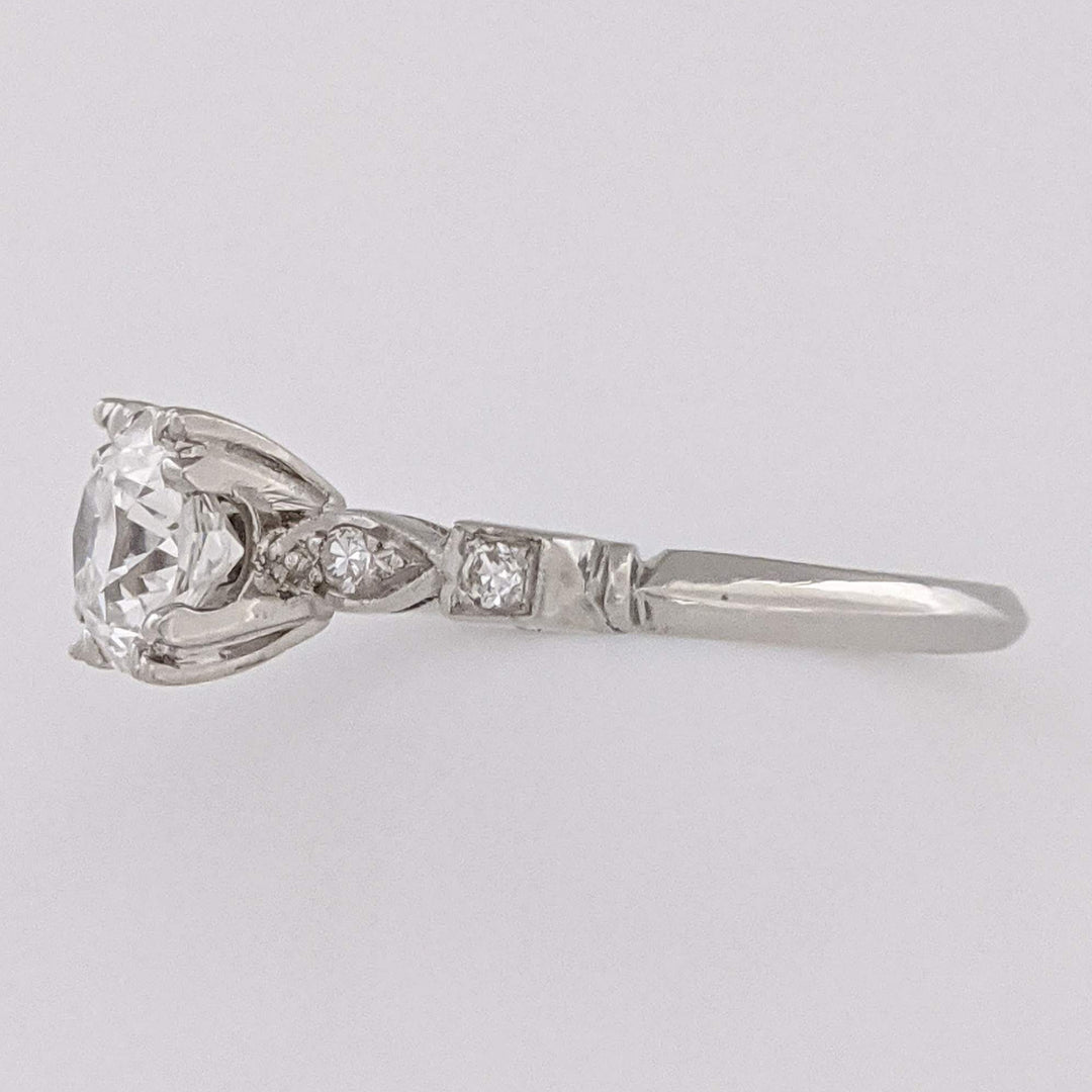 PLATINUM .83 CARAT TOTAL WEIGHT VS2 H DIAMOND ROUND (5) ESTATE RING 3.0 GRAMS