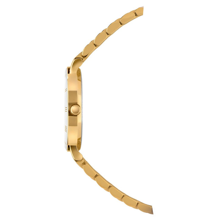 ROMA, Roman Numberals Gold Plated Swiss Quartz Watch, 15mm Band - White Dial