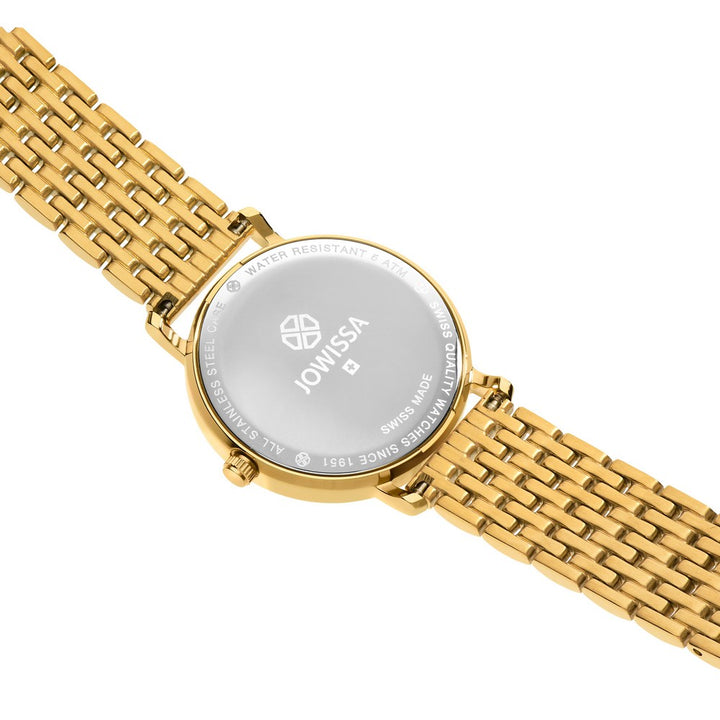 ROMA, Roman Numberals Gold Plated Swiss Quartz Watch, 15mm Band - White Dial
