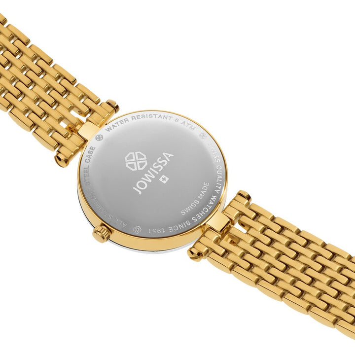 FACET STRASS, Brilliant-Cut, Gold Plated Swiss Quartz Watch, 15mm Band - MOP Dial