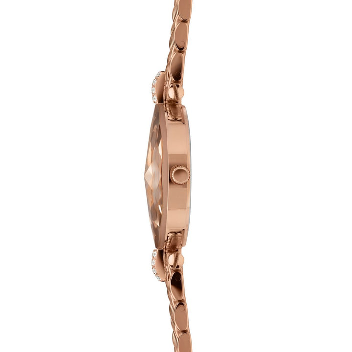 FACET STRASS, Brilliant-Cut, Rose Gold Plated Swiss Quartz Watch, 15m Band, Rose Dial