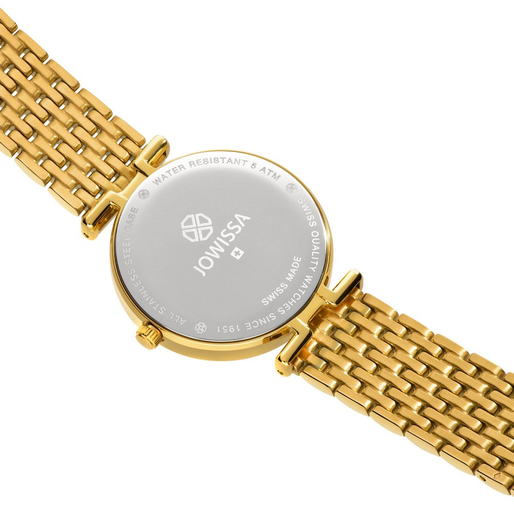FACET BRILLIANT, Brilliant-Cut, Gold Plated Swiss Quartz Watch, 15MM Band -Gold Dial
