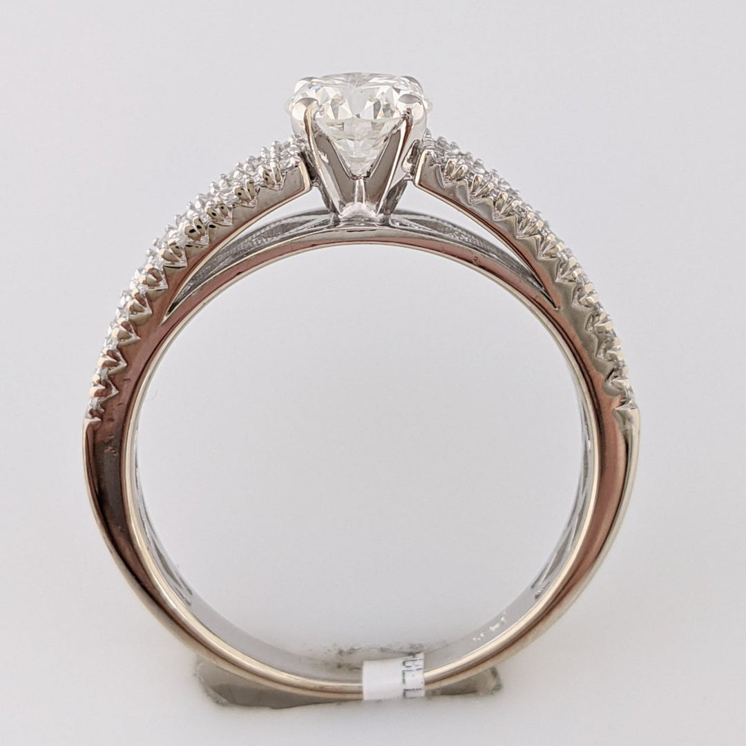 14K WHITE 1.17 CARAT TOTAL WEIGHT VS2 H DIAMOND ROUND ESTATE RING 3.5 GRAMS