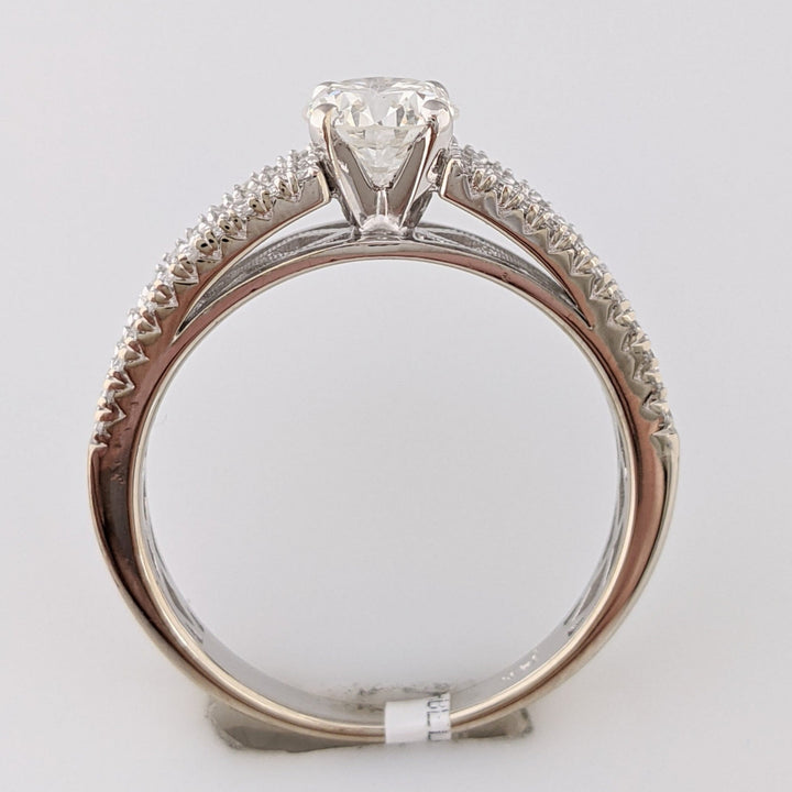 14K WHITE 1.17 CARAT TOTAL WEIGHT VS2 H DIAMOND ROUND ESTATE RING 3.5 GRAMS