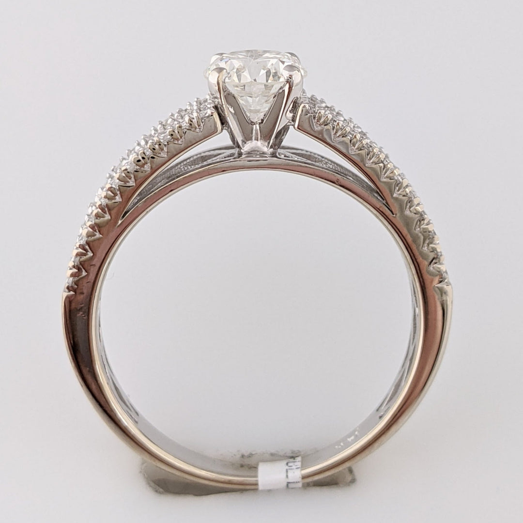 14K WHITE 1.17 CARAT TOTAL WEIGHT VS2 H DIAMOND ROUND ESTATE RING 3.5 GRAMS