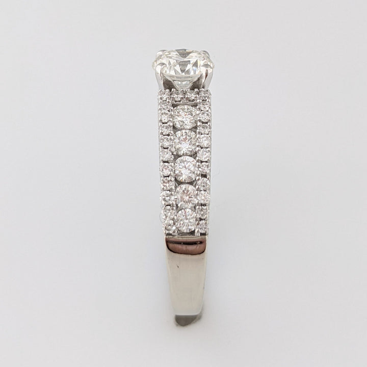 14K WHITE 1.17 CARAT TOTAL WEIGHT VS2 H DIAMOND ROUND ESTATE RING 3.5 GRAMS