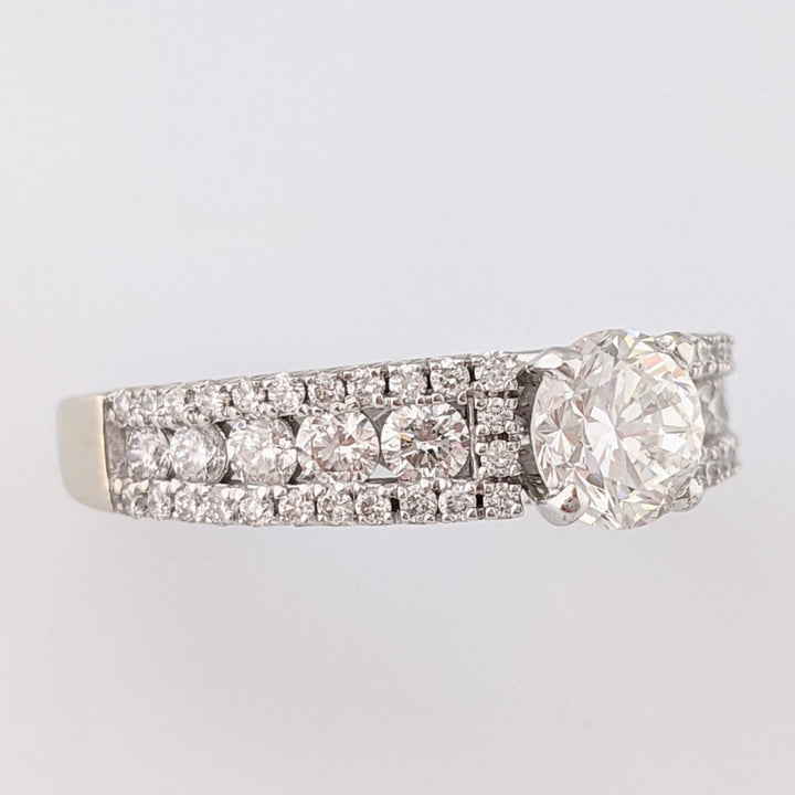14K WHITE 1.17 CARAT TOTAL WEIGHT VS2 H DIAMOND ROUND ESTATE RING 3.5 GRAMS