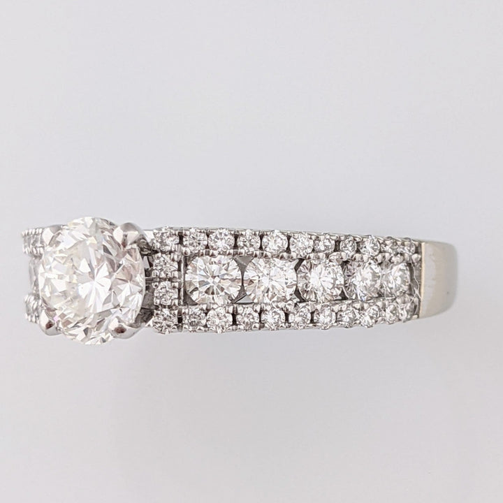 14K WHITE 1.17 CARAT TOTAL WEIGHT VS2 H DIAMOND ROUND ESTATE RING 3.5 GRAMS