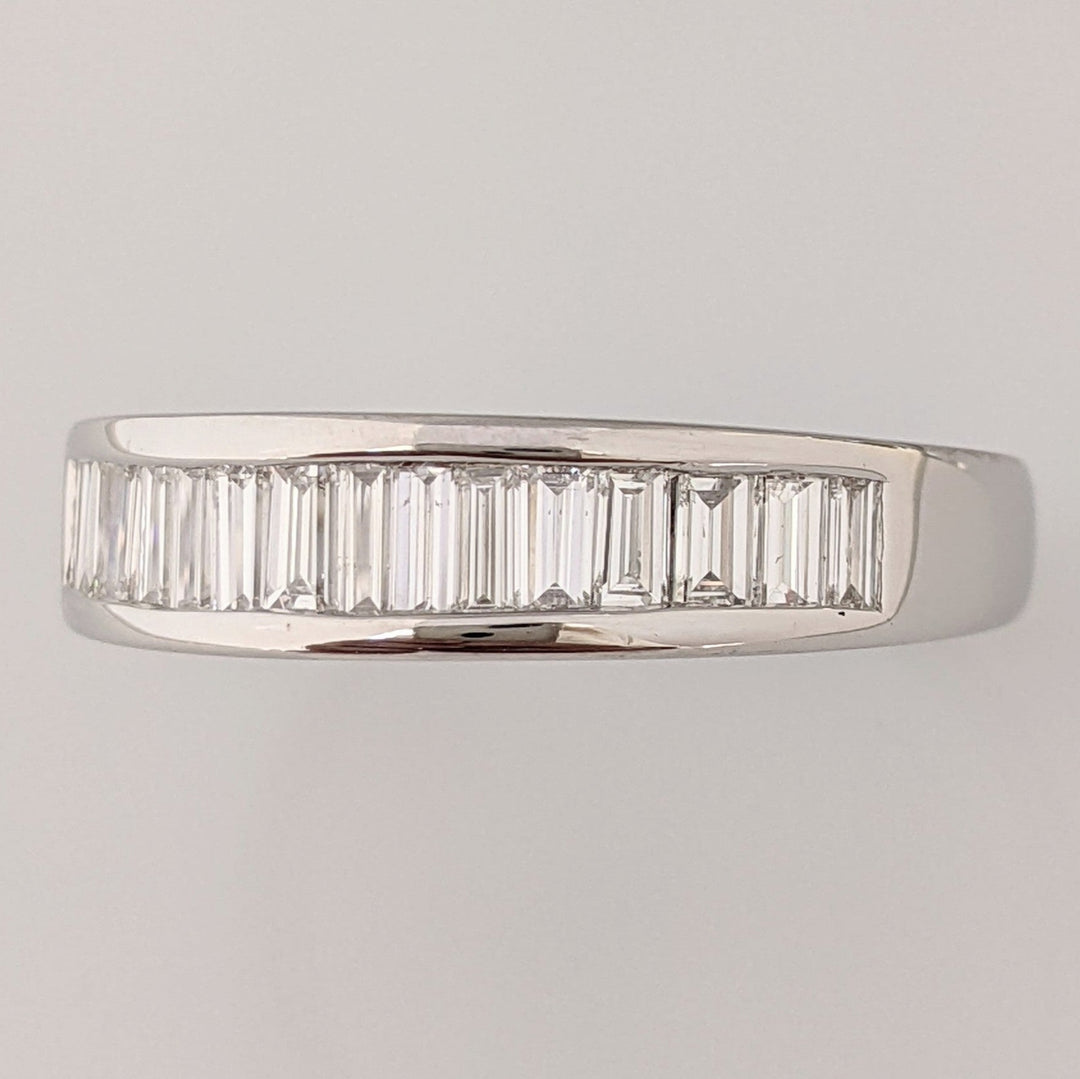 14K WHITE .96 CARAT TOTAL WEIGHT VS1 F DIAMOND BAGUETTE (16) CHANNEL SET ESTATE BAND 3.7 GRAMS