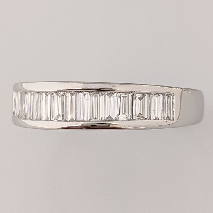 14K WHITE .96 CARAT TOTAL WEIGHT VS1 F DIAMOND BAGUETTE (16) CHANNEL SET ESTATE BAND 3.7 GRAMS