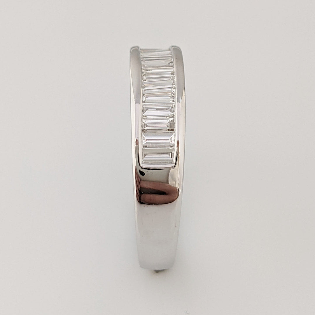 14K WHITE .96 CARAT TOTAL WEIGHT VS1 F DIAMOND BAGUETTE (16) CHANNEL SET ESTATE BAND 3.7 GRAMS