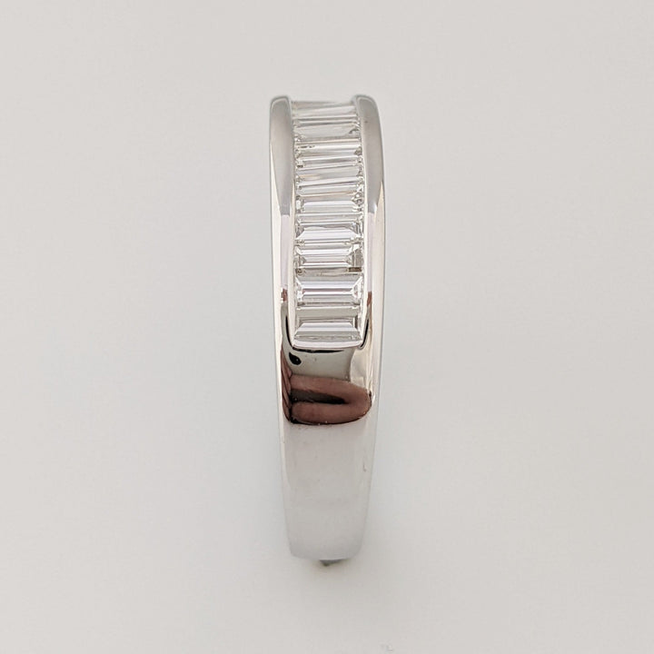 14K WHITE .96 CARAT TOTAL WEIGHT VS1 F DIAMOND BAGUETTE (16) CHANNEL SET ESTATE BAND 3.7 GRAMS