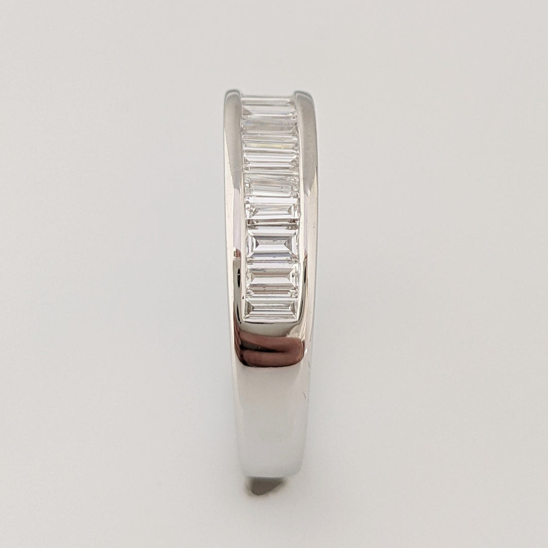 14K WHITE .96 CARAT TOTAL WEIGHT VS1 F DIAMOND BAGUETTE (16) CHANNEL SET ESTATE BAND 3.7 GRAMS