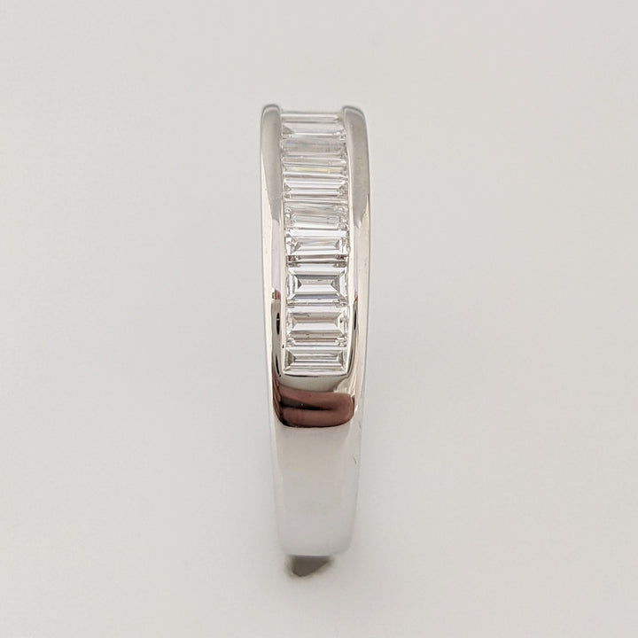 14K WHITE .96 CARAT TOTAL WEIGHT VS1 F DIAMOND BAGUETTE (16) CHANNEL SET ESTATE BAND 3.7 GRAMS
