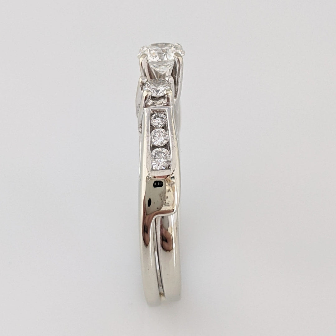 14K WHITE .53 CARAT TOTAL WEIGHT I1 G DIAMOND ROUND (9) ESTATE RING AND WRAP SET 4.0 GRAMS