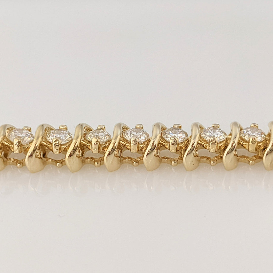 14K 5.75 CARAT TOTAL WEIGHT SI1-SI2 H-I DIAMOND ROUND (36) ESTATE BRACELET 21.7 GRAMS