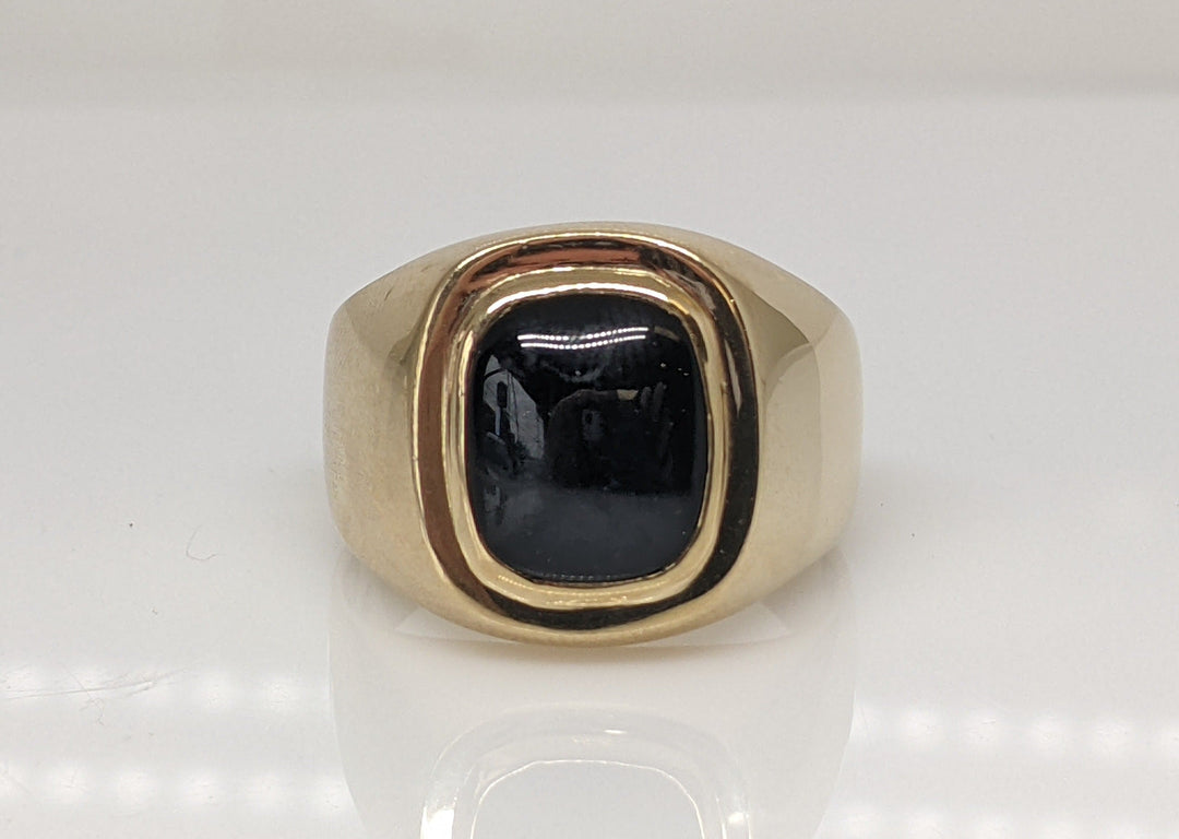 10K ONYX CABOCHON EMERALD CUT 9X11 ESTATE RING 16.9 GRAMS