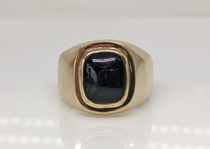 10K ONYX CABOCHON EMERALD CUT 9X11 ESTATE RING 16.9 GRAMS