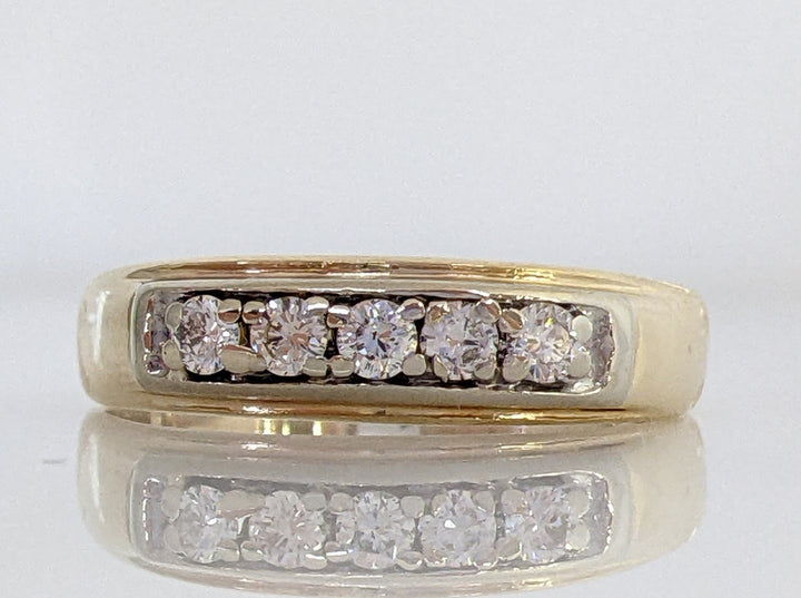 14K .30 CARAT TOTAL WEIGHT SI2 H DIAMOND ROUND (5) ESTATE BAND 4.0 GRAMS