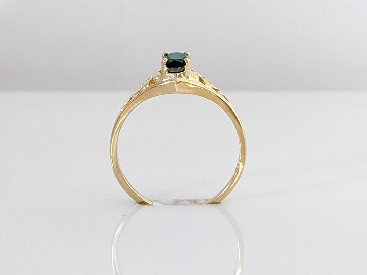 10K GREEN SPINEL OVAL 4X6 FILAGREE ESTATE RING 1.6 GRAMS