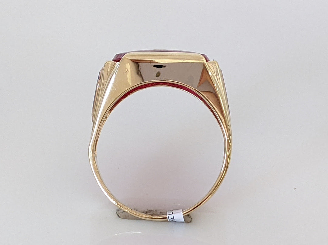 10K RED MASONIC ESTATE RING 7.3 GRAM RING