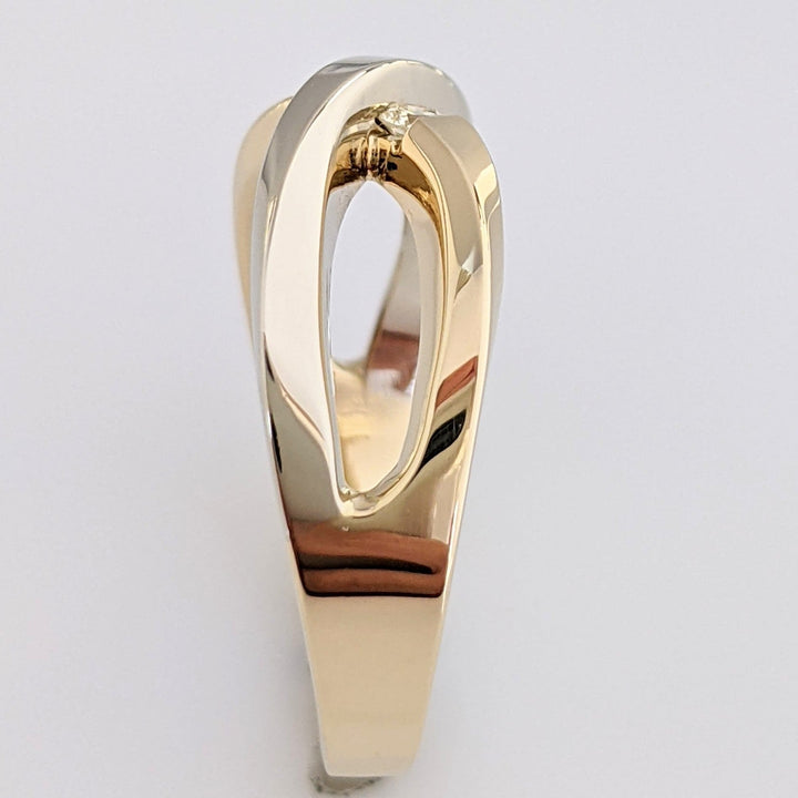 14K TWO- TONE FIGURE 8 WITH (2) MELEE ESTATE RING 4.2 GRAMS