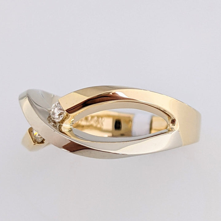 14K TWO- TONE FIGURE 8 WITH (2) MELEE ESTATE RING 4.2 GRAMS